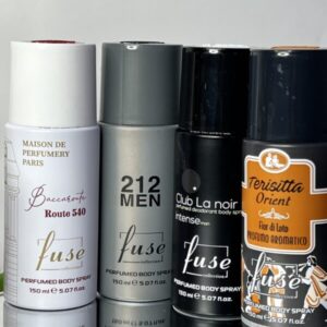 Fuse Perfumed Body Sprays - Angels Share, Bleu de, Lost Cherry, Mousuf, Bacarrout Route 540, Mousuf Wardi, French Coffee, Black Coffee, Club La Noir, 212 Men,